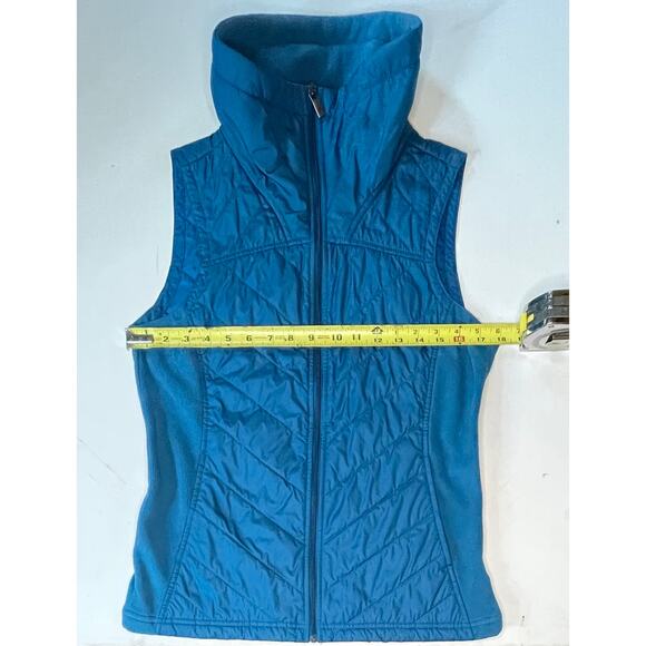 Columbia Women’s Sz Small Teal Blue Quilted Fleece Vest Outdoor Gorpcore Hiking - Picture 4 of 9